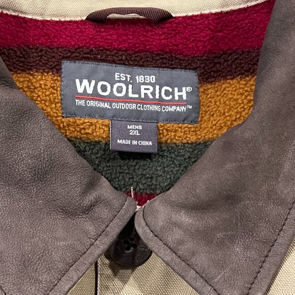 Woolrich Canvas Fleece Lined Chore Jacket Dark Wheat, XXL - Picture 2 of 11